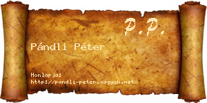 Pándli Péter névjegykártya